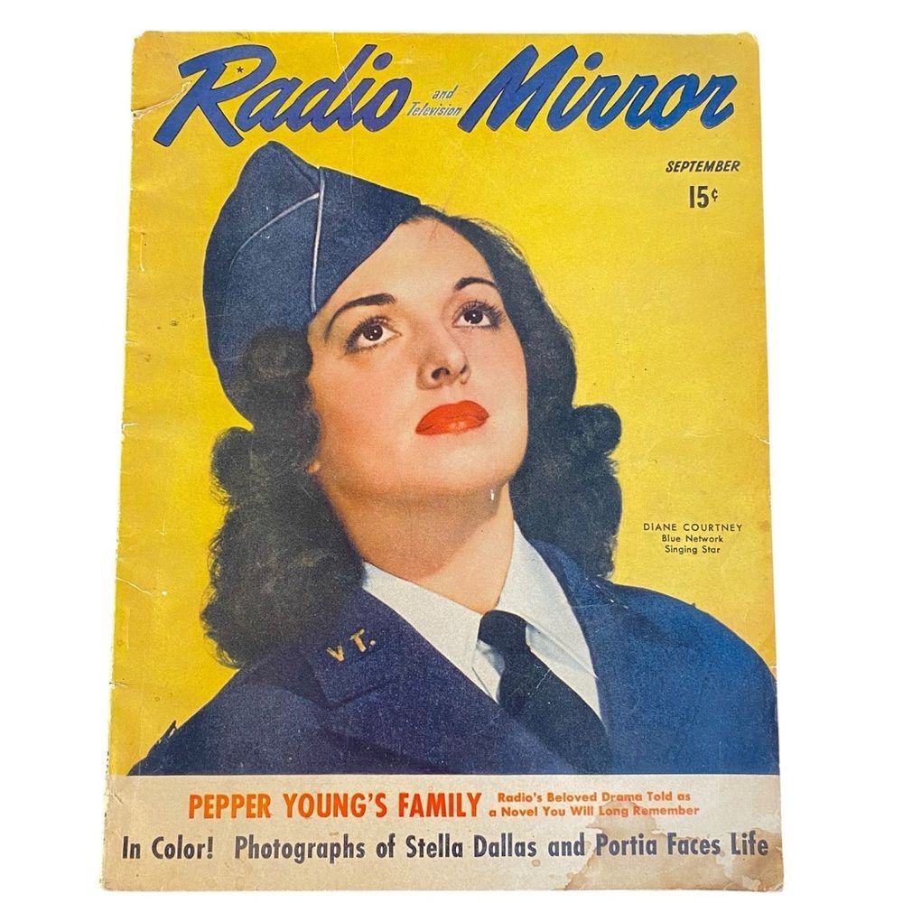 Radio Television Mirror Volume 9 Published 1942 Diane Courtney WWII Issue VF